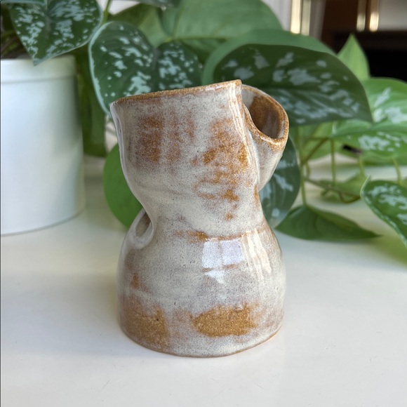 Handmade Studio Pottery Vase Crinkled Vintage - Picture 7 of 13